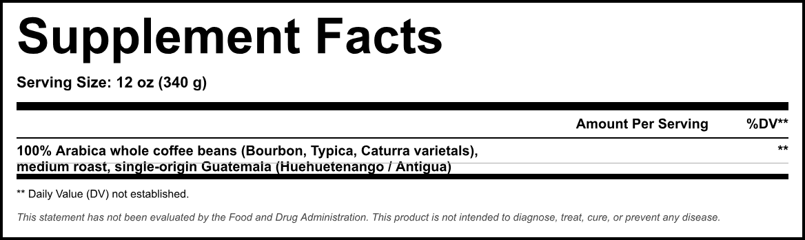 Supplement Facts panel