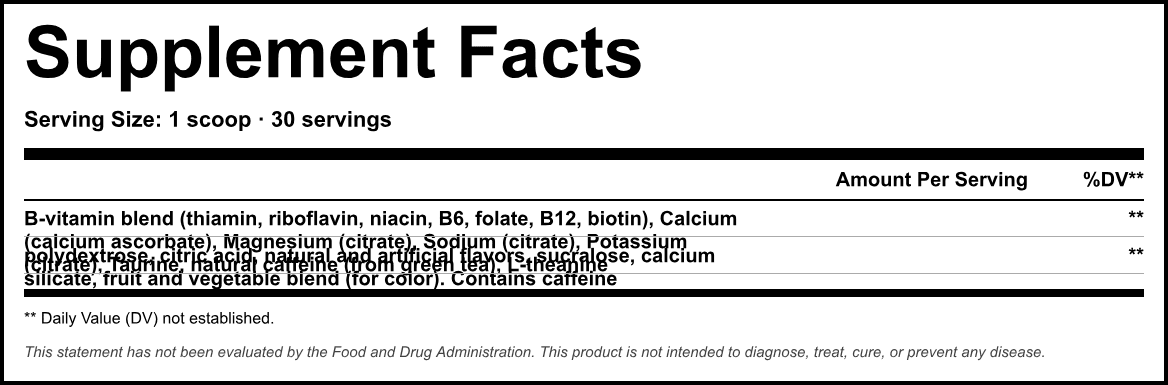 Supplement Facts panel