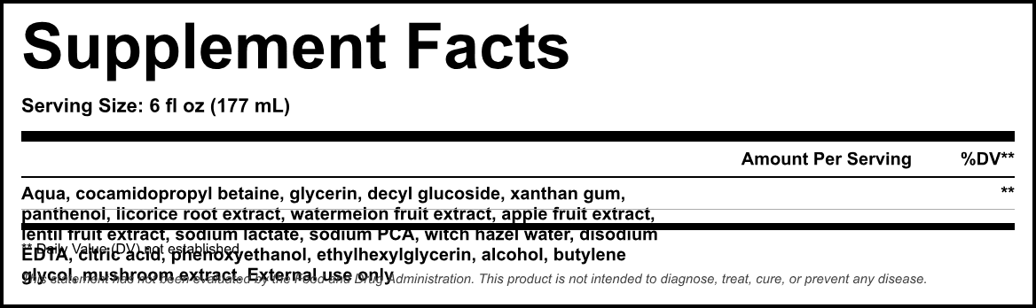 Supplement Facts panel