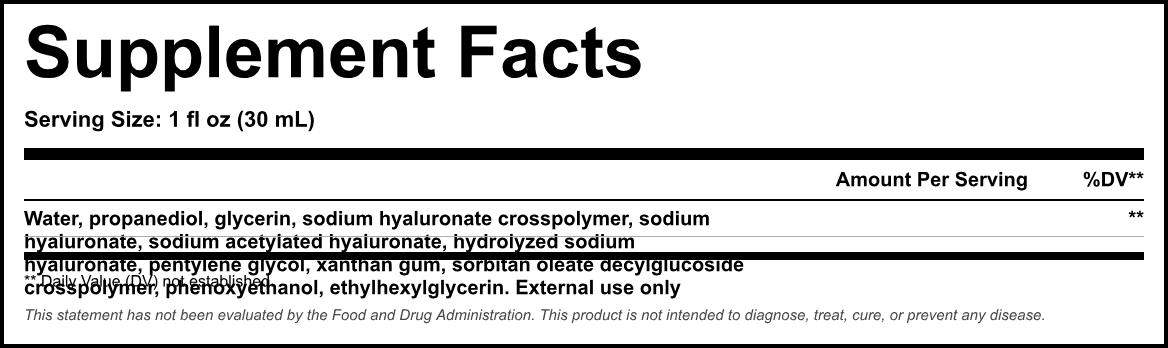 Supplement Facts panel