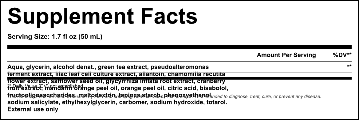 Supplement Facts panel