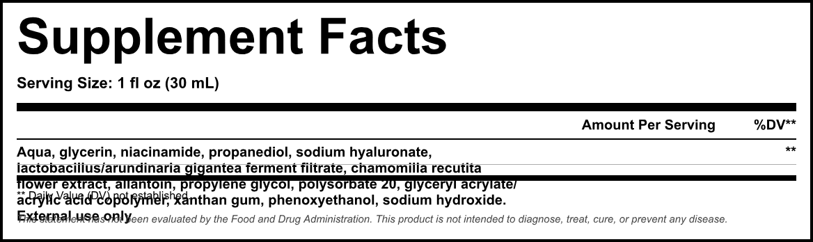 Supplement Facts panel
