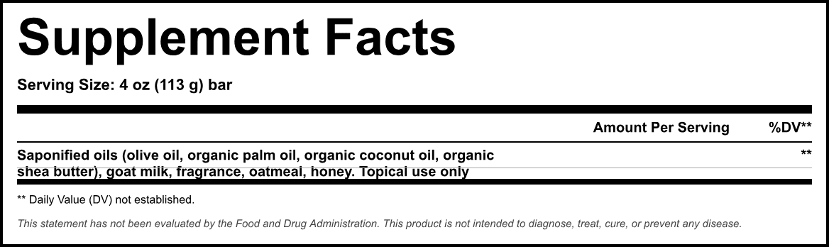Supplement Facts panel