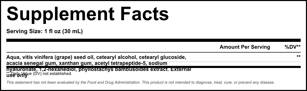 Supplement Facts panel