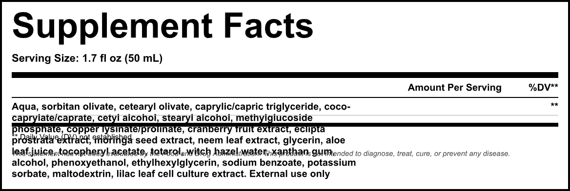 Supplement Facts panel