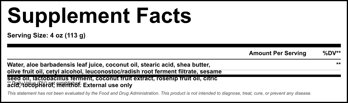 Supplement Facts panel
