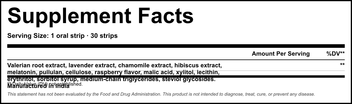Supplement Facts panel
