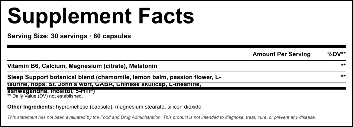 Supplement Facts panel