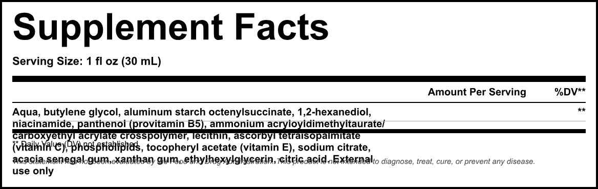 Supplement Facts panel