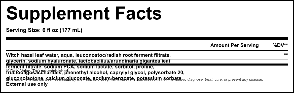 Supplement Facts panel